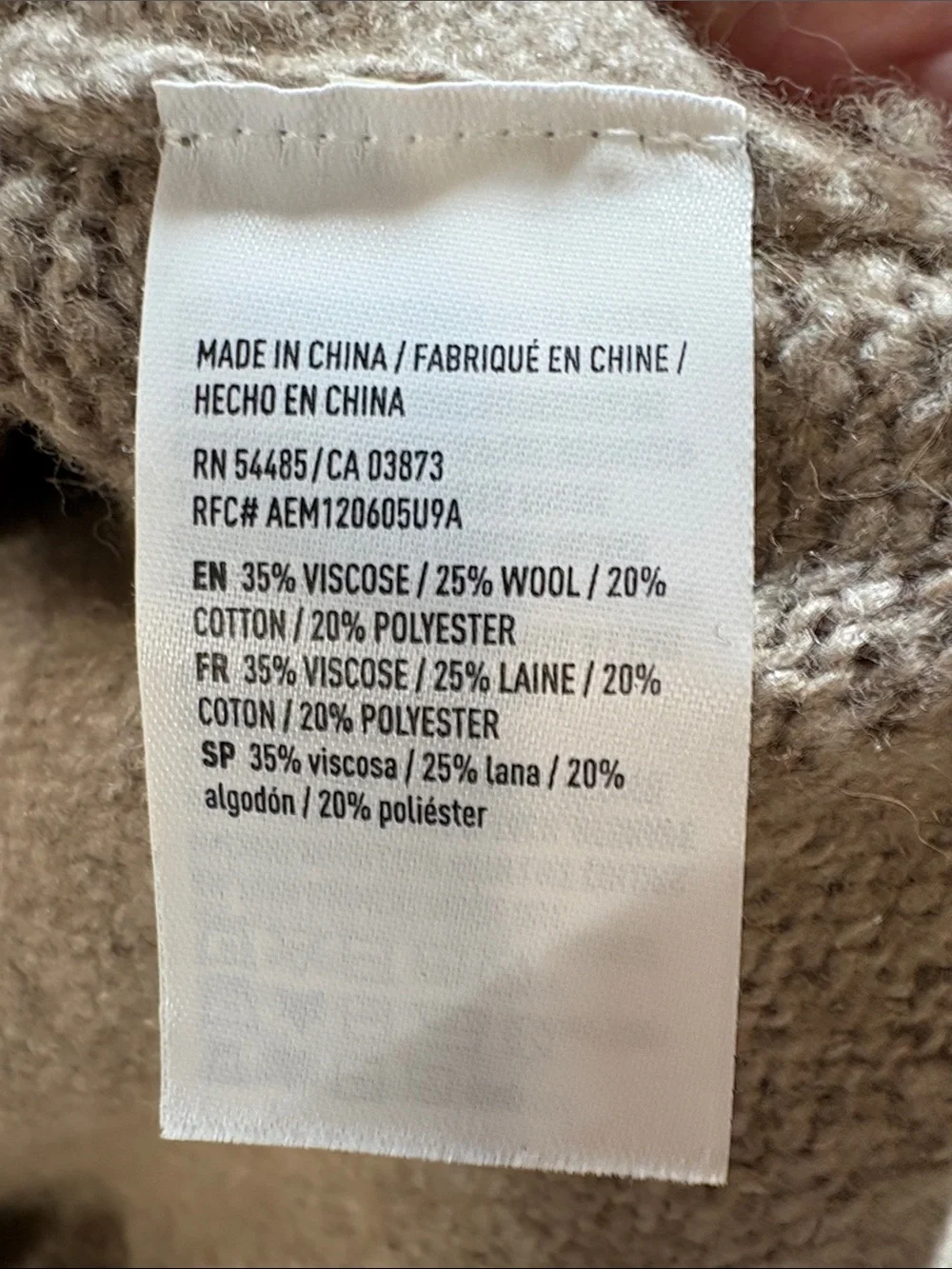 American Eagle Outfitters Taupe Hooded Fair Isle Sweater